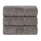 Napa Zero Twist Cotton Solid Waffle Honeycomb Bath Towel Set of 3
